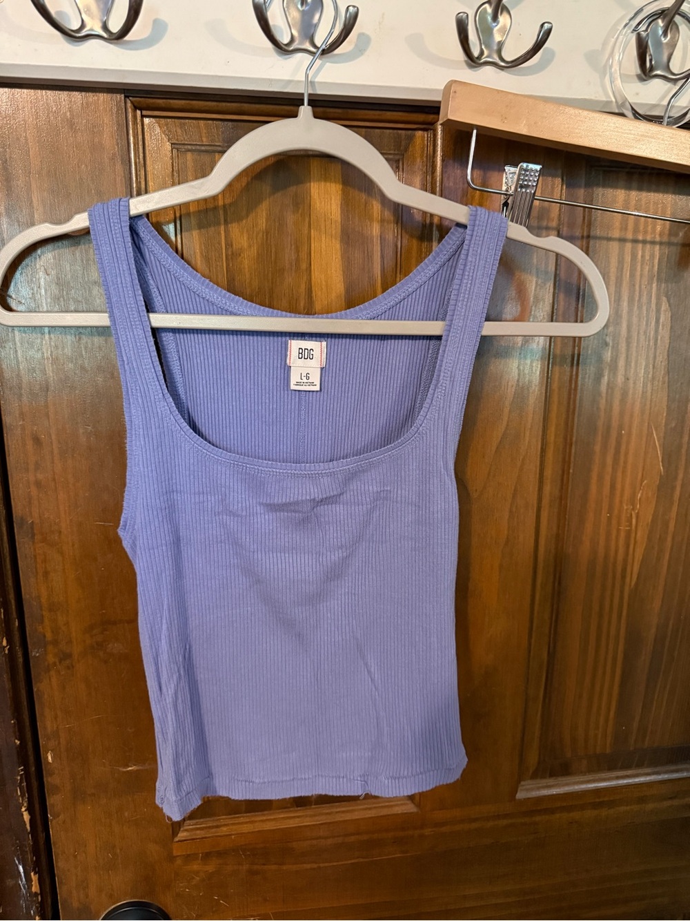 BDG Ribbed Lavender Scoop Tank Top